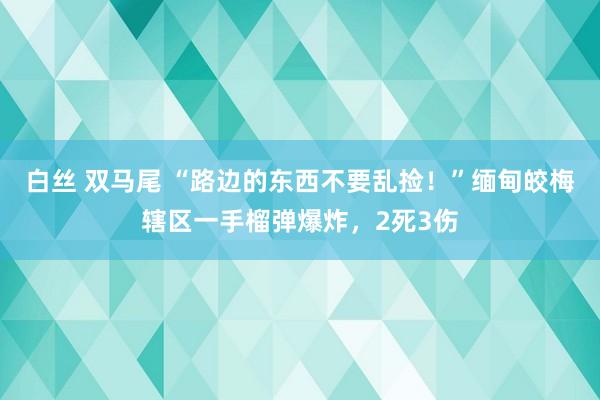 白丝 双马尾 “路边的东西不要乱捡！”缅甸皎梅辖区一手榴弹爆炸，2死3伤