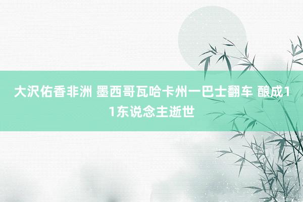大沢佑香非洲 墨西哥瓦哈卡州一巴士翻车 酿成11东说念主逝世
