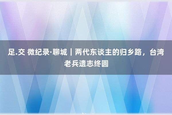 足.交 微纪录·聊城｜两代东谈主的归乡路，台湾老兵遗志终圆