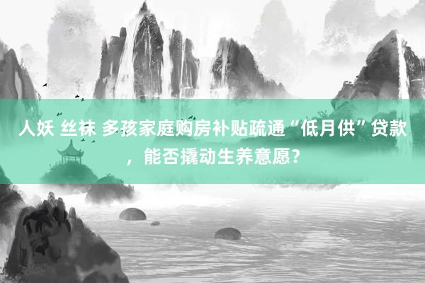 人妖 丝袜 多孩家庭购房补贴疏通“低月供”贷款，能否撬动生养意愿？