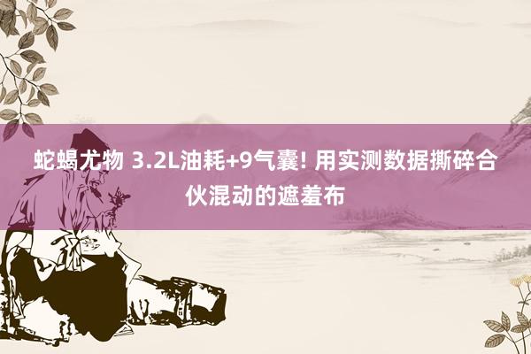 蛇蝎尤物 3.2L油耗+9气囊! 用实测数据撕碎合伙混动的遮羞布