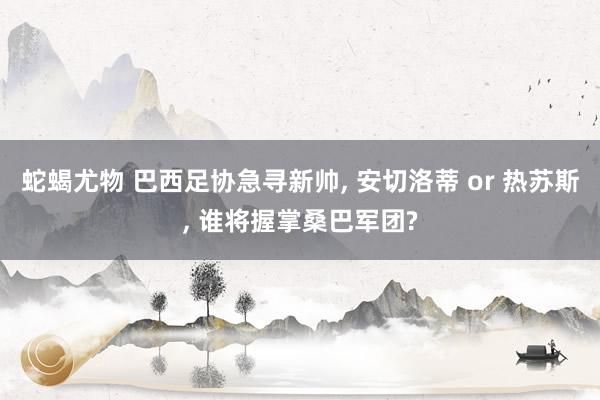 蛇蝎尤物 巴西足协急寻新帅， 安切洛蒂 or 热苏斯， 谁将握掌桑巴军团?