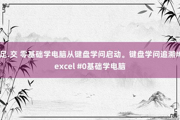 足.交 零基础学电脑从键盘学问启动。键盘学问追溯#excel #0基础学电脑