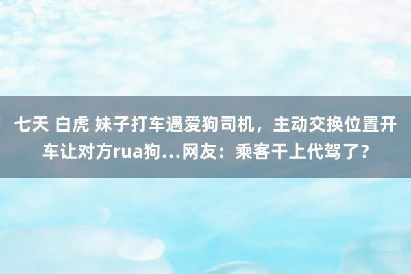 七天 白虎 妹子打车遇爱狗司机，主动交换位置开车让对方rua狗…网友：乘客干上代驾了？
