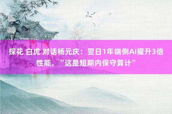 探花 白虎 对话杨元庆：翌日1年端侧AI擢升3倍性能，“这是短期内保守算计”
